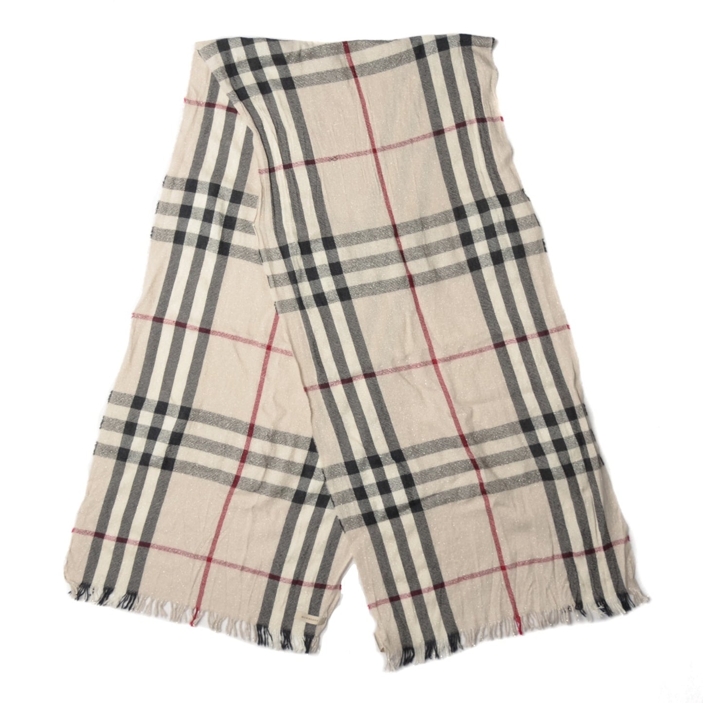 Merino Wool Cashmere Check Lightweight Scarf