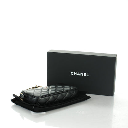 Chanel Lambskin Quilted Small Clutch With Chain Black 4 of 9