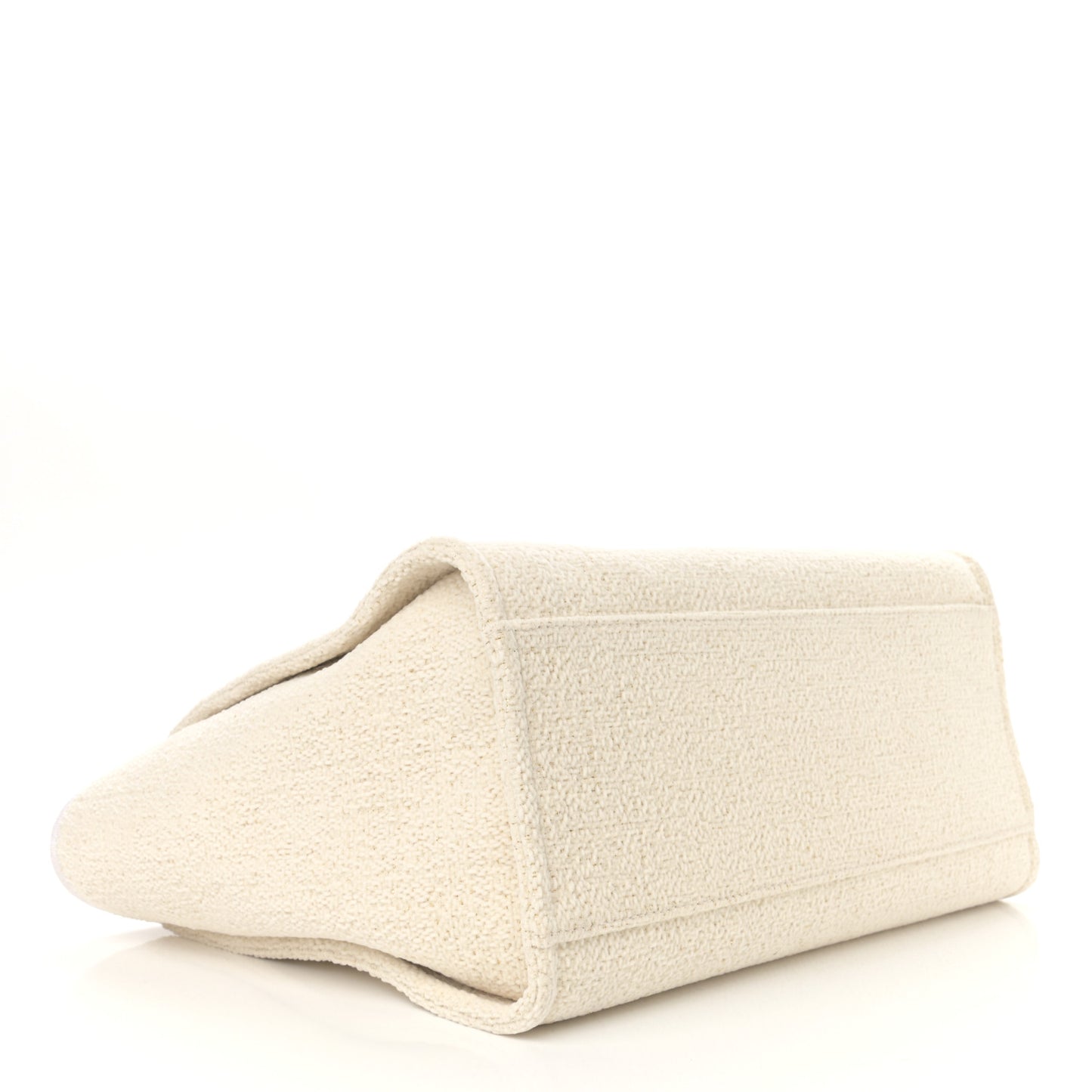 Lurex Boucle Medium Deauville Tote White