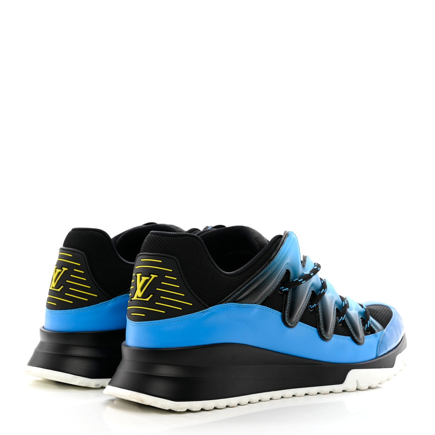 Calfskin Mens Zig Zag Sneakers 11.5 Black Blue