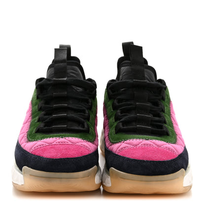 Chanel Velvet Calfskin Mixed Fibers CC Sneakers 39 Dark Pink Green 3 of 10