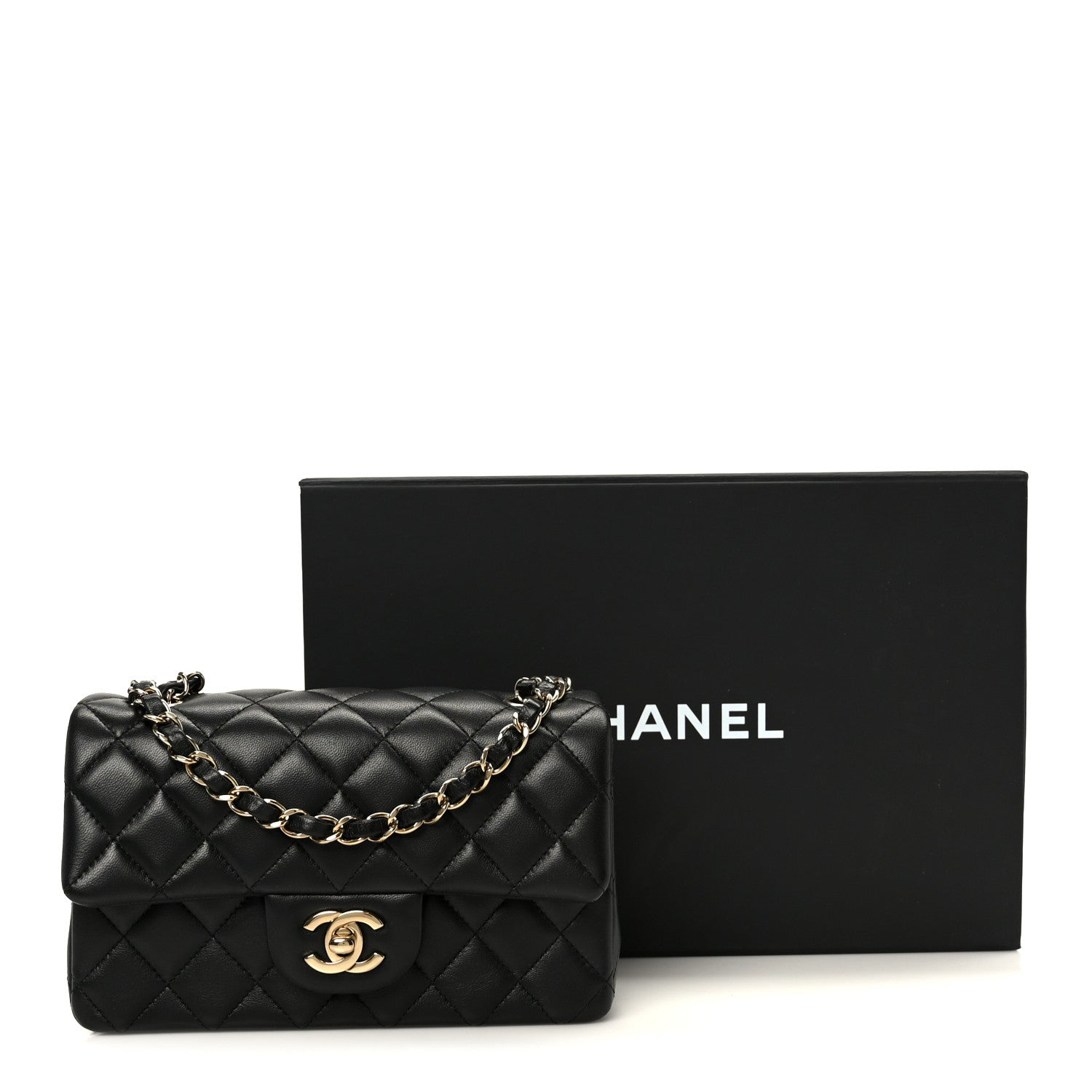 Chanel Lambskin Quilted Mini Rectangular Flap Black 12 of 12