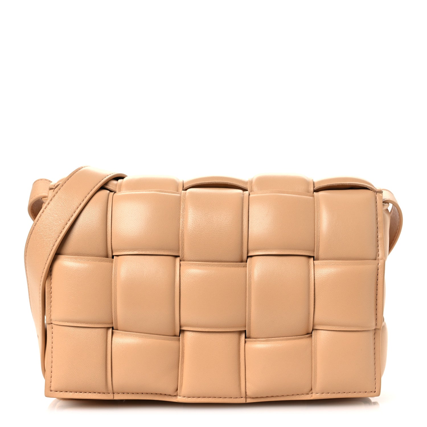 Bottega Veneta Nappa Maxi Intreccio Padded Cassette Crossbody Bag Almond 1 of 12