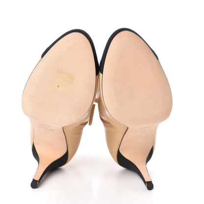 Chanel Lambskin Grosgrain Cap Toe Short Ankle Boots 36 Beige Black 5 of 8