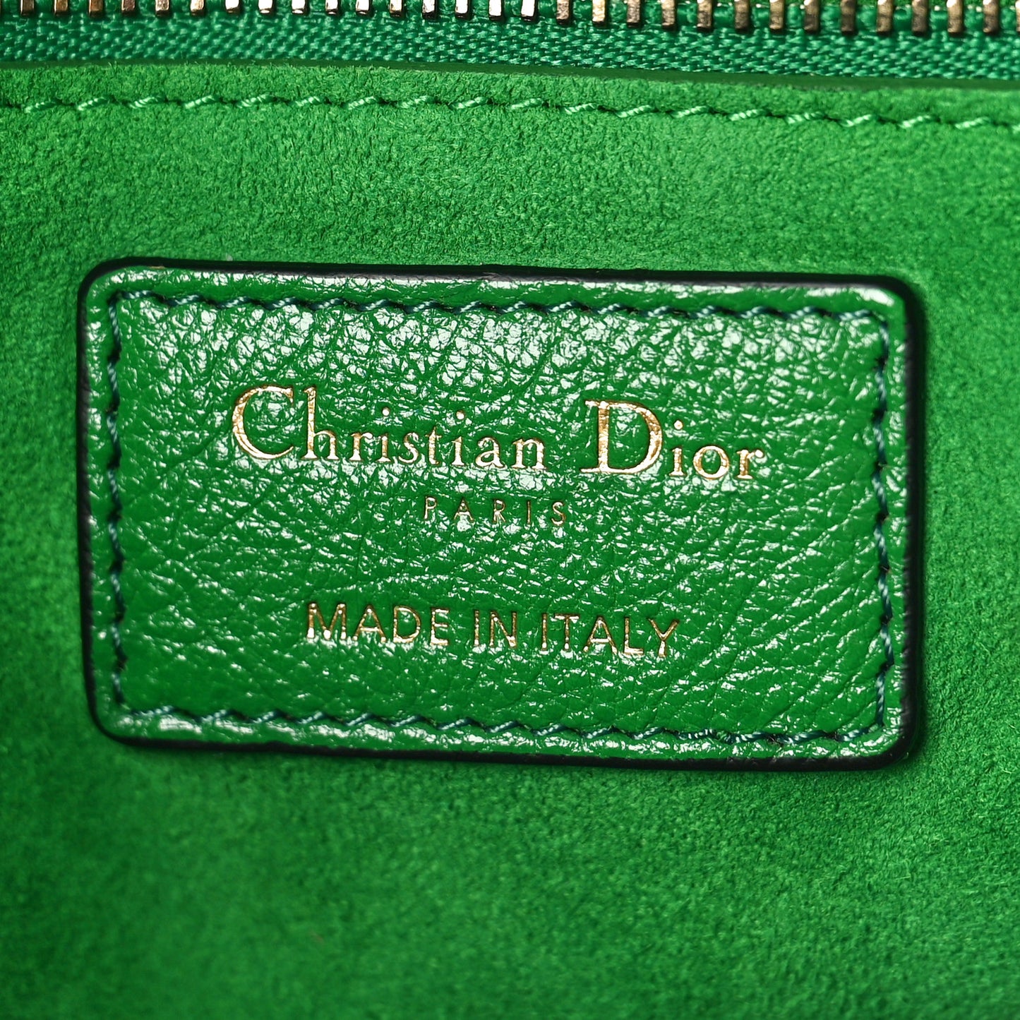 Grained Calfskin Cannage Medium Lady Dior Green