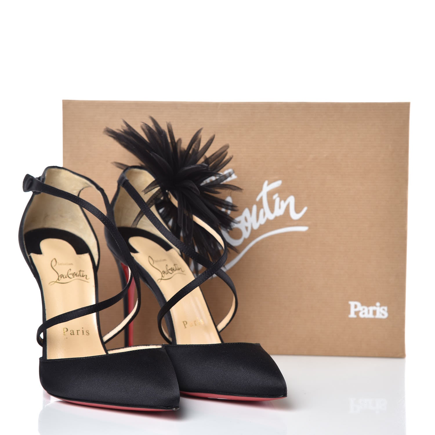 Christian Louboutin Crepe Satin Gela Davis 100 Pumps 36.5 Black 8 of 8