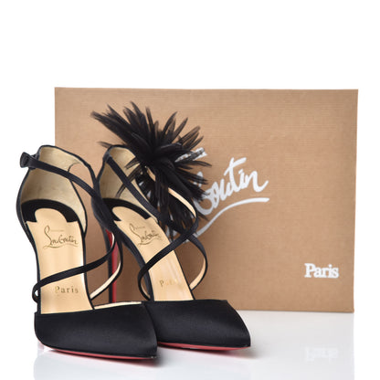 Christian Louboutin Crepe Satin Gela Davis 100 Pumps 36.5 Black 8 of 8