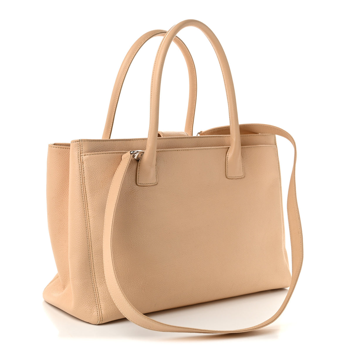 Calfskin Cerf Executive Shopper Tote Beige Clair