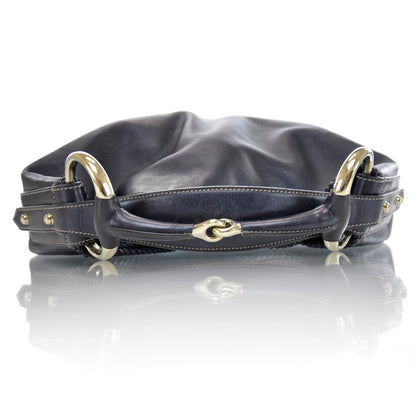 Gucci Leather Large Horsebit Chain Hobo Black 4 of 9