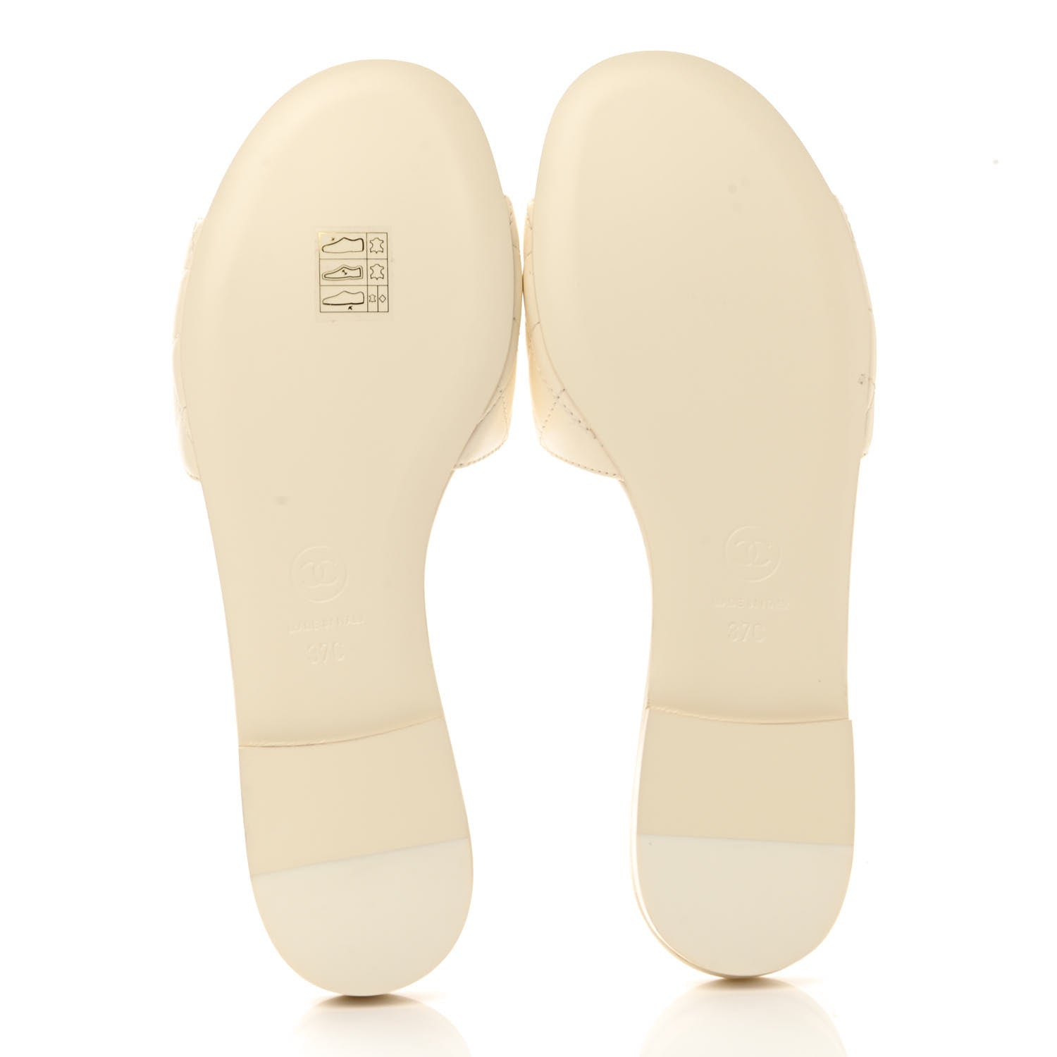 Chanel Lambskin Quilted CC Turnlock Sandals 37 Ivory 7 of 9