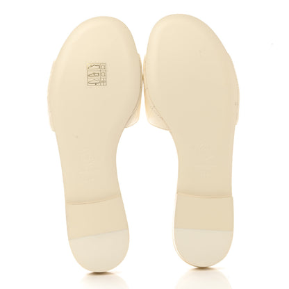 Chanel Lambskin Quilted CC Turnlock Sandals 37 Ivory 7 of 9