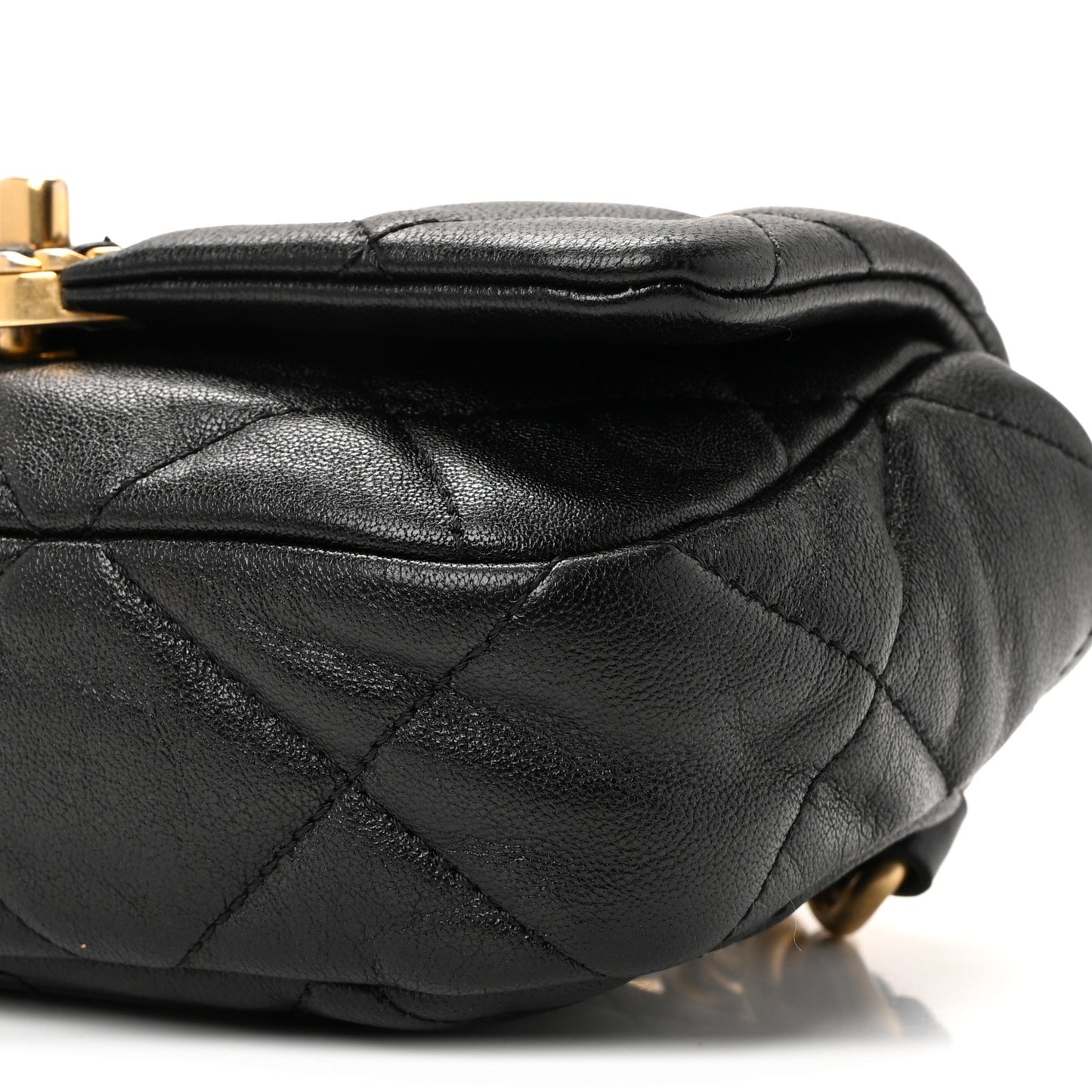 Goatskin Quilted Chanel 19 Waist Bag Black