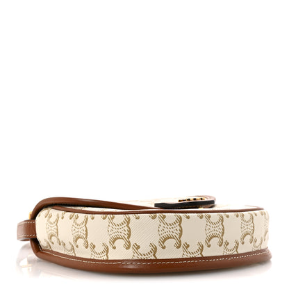 Celine Triomphe Canvas Calfskin Mini Besace Bag White 4 of 14