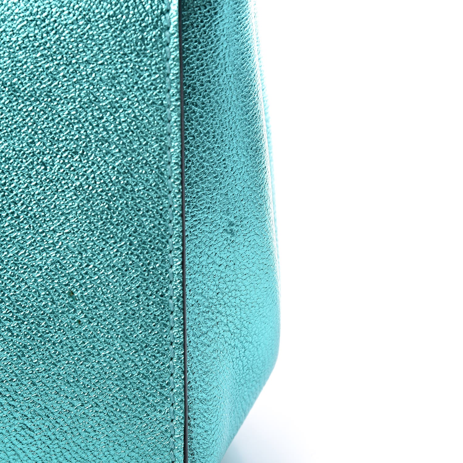 Burberry Metallic Soft Grain Calfskin Small Buckle Tote Emerald 12 of 18