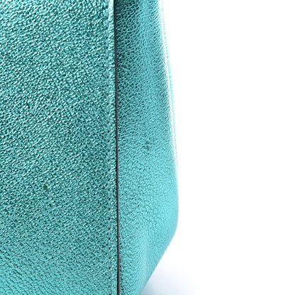 Burberry Metallic Soft Grain Calfskin Small Buckle Tote Emerald 12 of 18