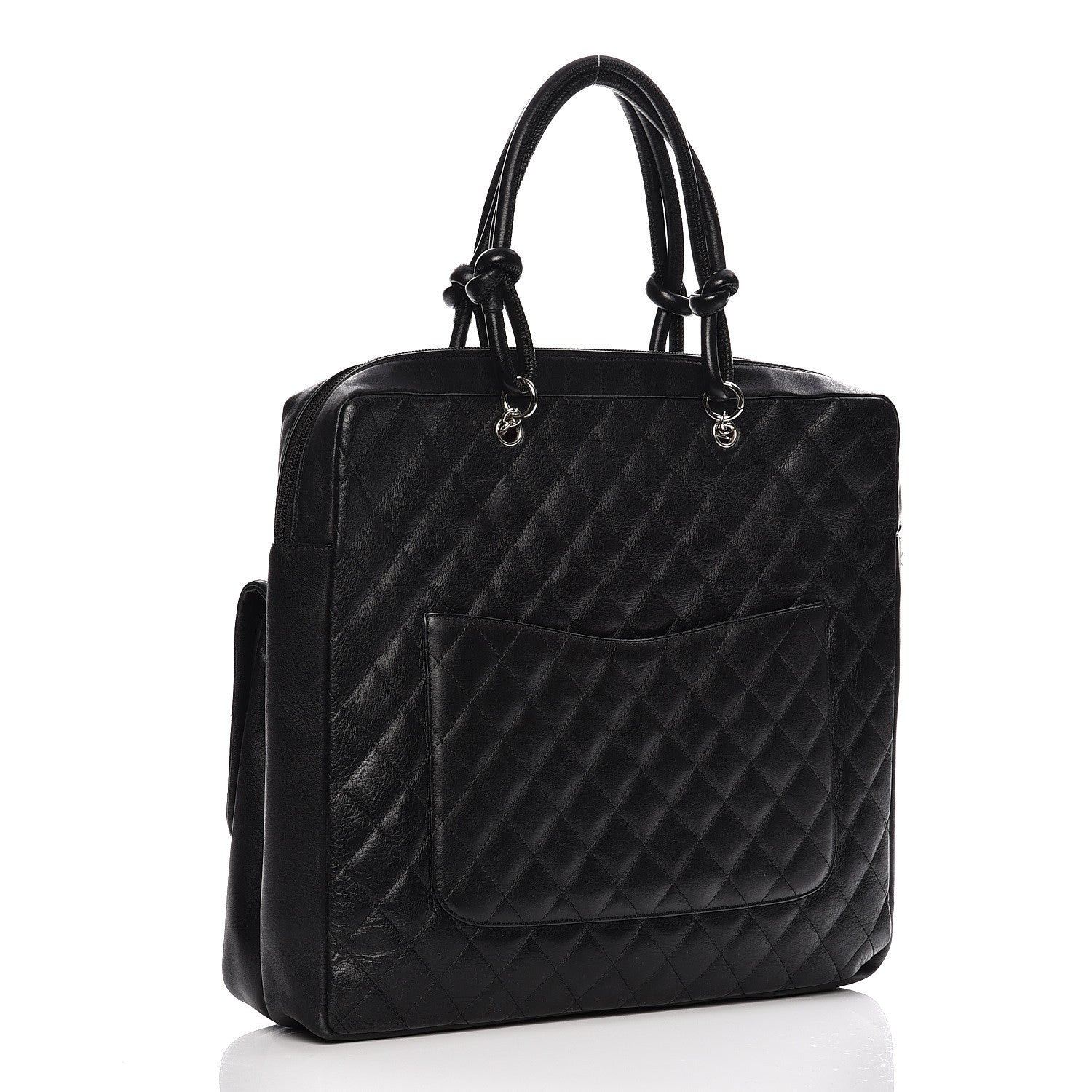 Chanel Calfskin Quilted Cambon Multipocket Top Handle Bag Black 3 of 10