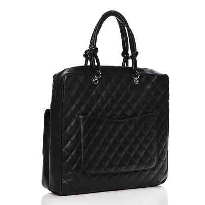 Chanel Calfskin Quilted Cambon Multipocket Top Handle Bag Black 3 of 10