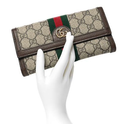 Gucci GG Supreme Monogram Web Ophidia Continental Wallet Brown 2 of 10