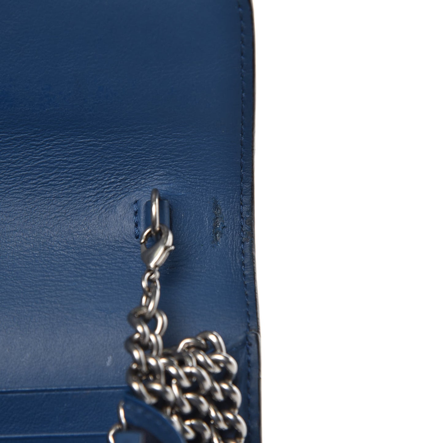 GG Supreme Monogram Blooms Mini Dionysus Chain Wallet Beige Blue Navy Vintage Blue