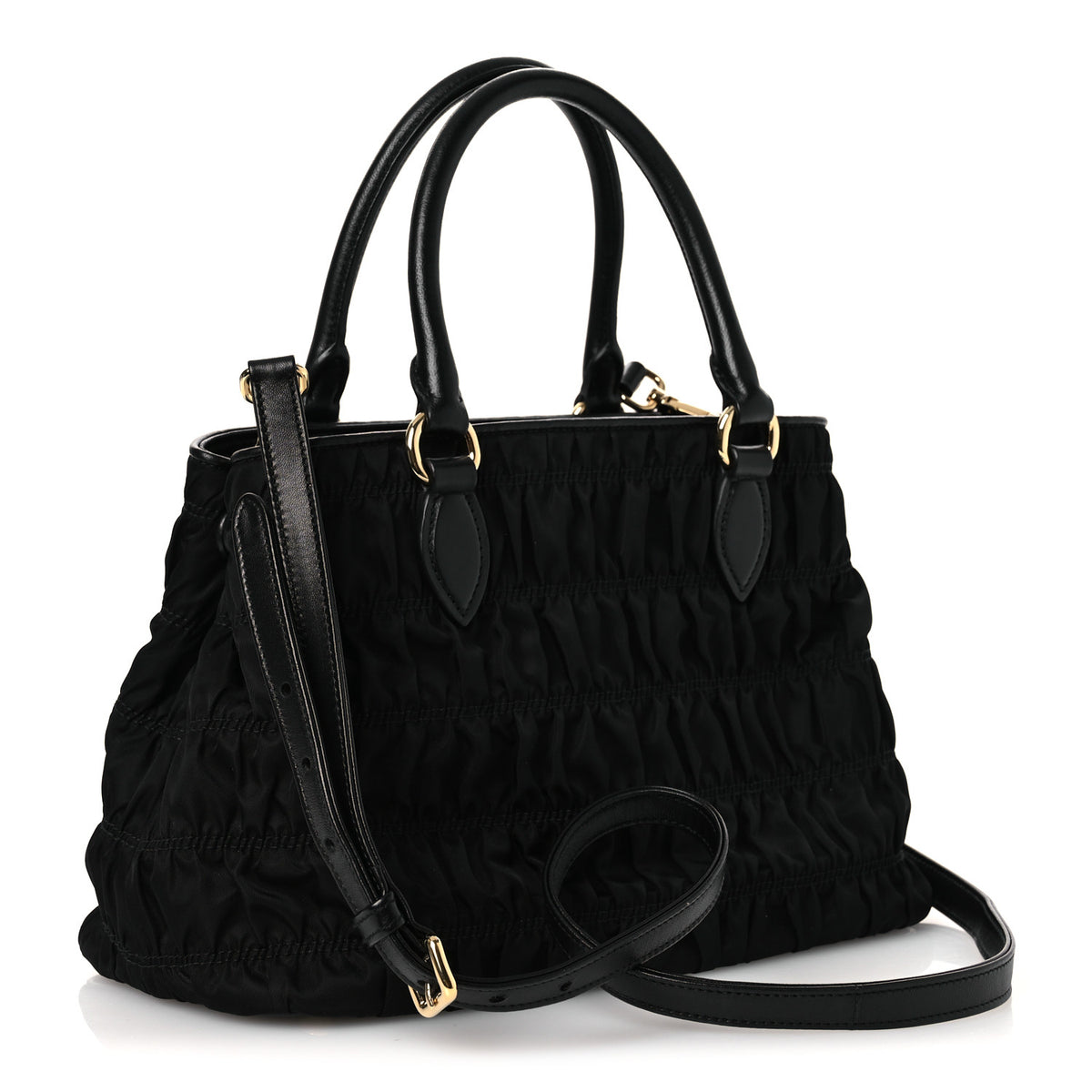 Prada Tessuto Nylon Gaufre Small Tote Black 3 of 11