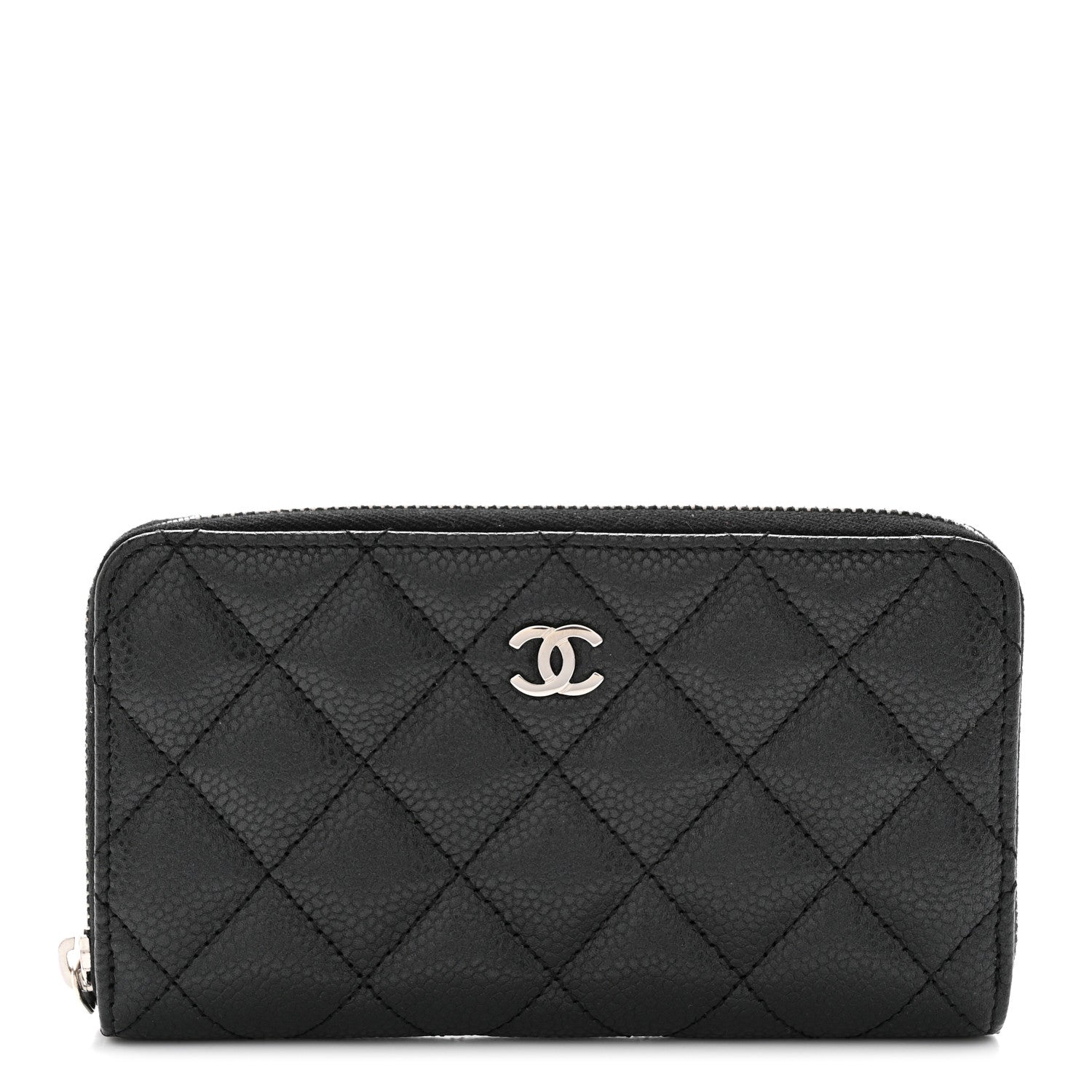 Chanel Caviar Quilted Medium Zip Around Wallet Black 1 of 8