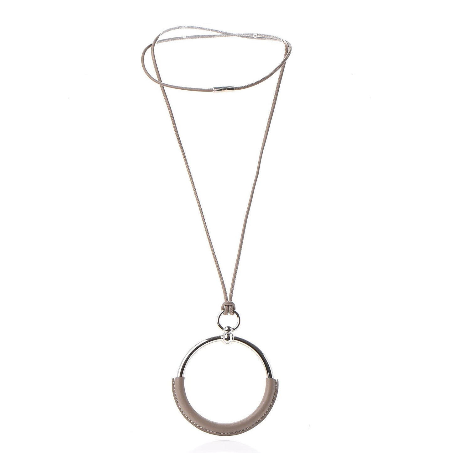 Swift Palladium Grand Loop Pendant Necklace Etoupe