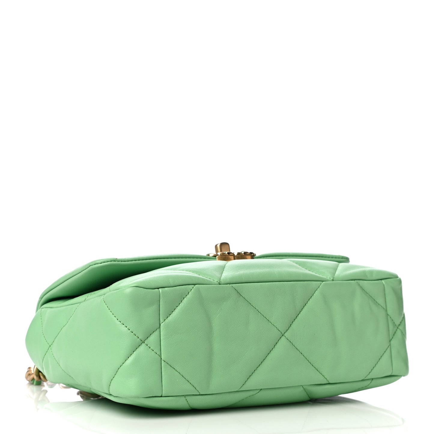 Goatskin Quilted Medium Chanel 19 Flap Light Green