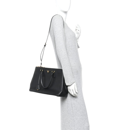 Prada Saffiano Medium Galleria Double Zip Tote Black 2 of 10