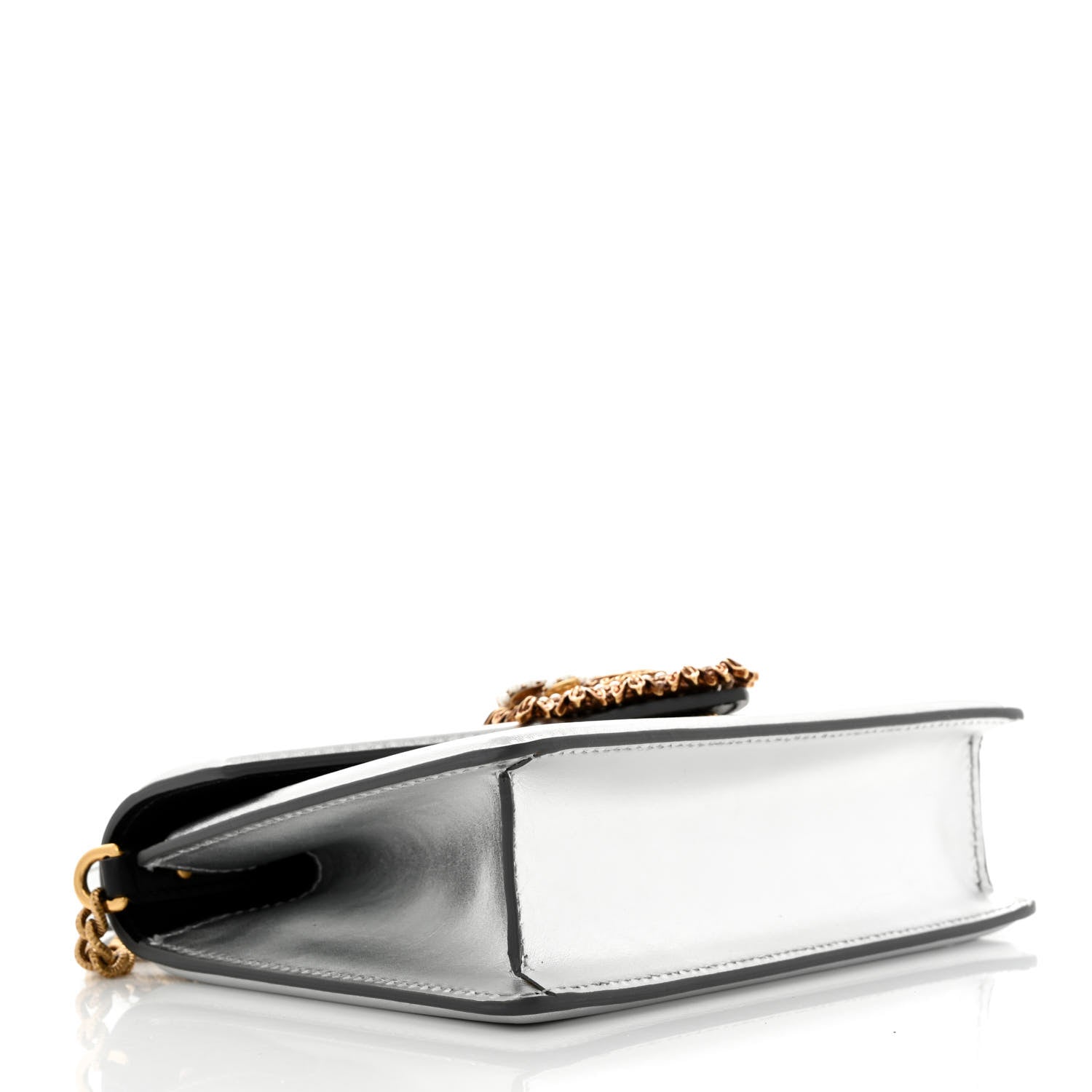 Dolce & Gabbana Metallic Nappa Small Devotion Top Handle Bag Silver 4 of 10