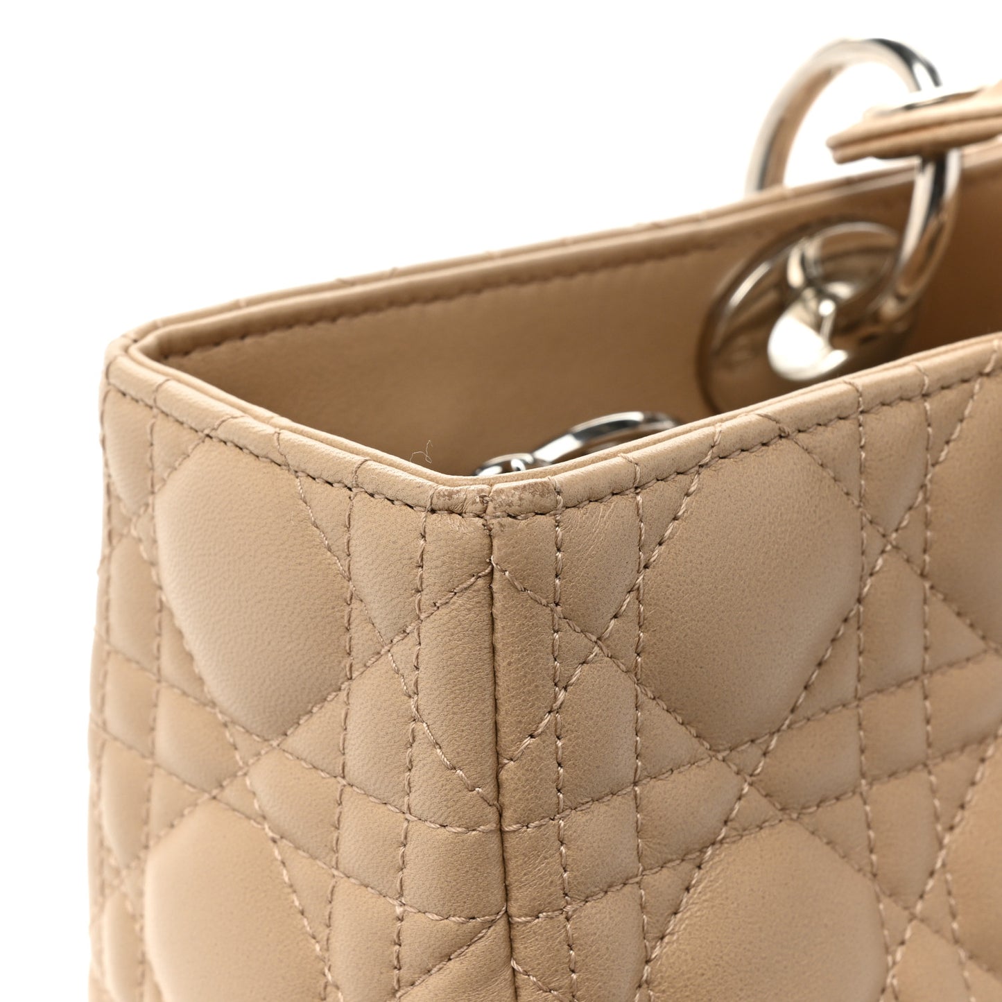 Lambskin Cannage Large Lady Dior Beige