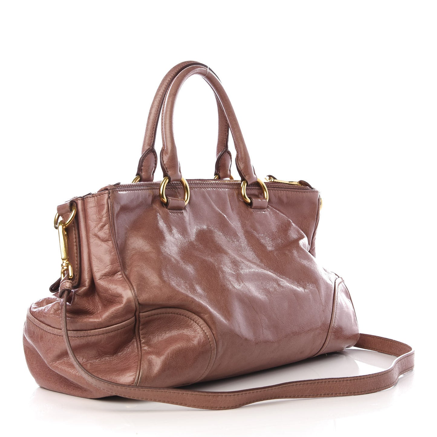 Vitello Shine Top Handle Satchel Loto
