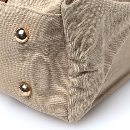 Chloe Cotton Calfskin Diaper Bag White Brown 12 of 15