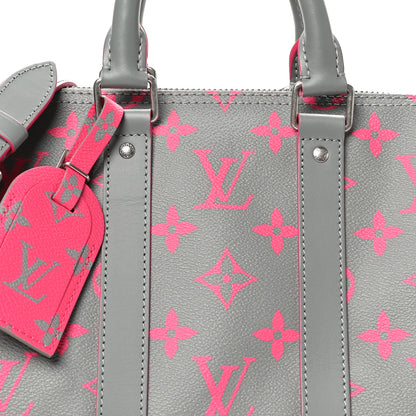 Louis Vuitton Monogram Glow Up Keepall Bandouliere 35 Grey Pink 7 of 9