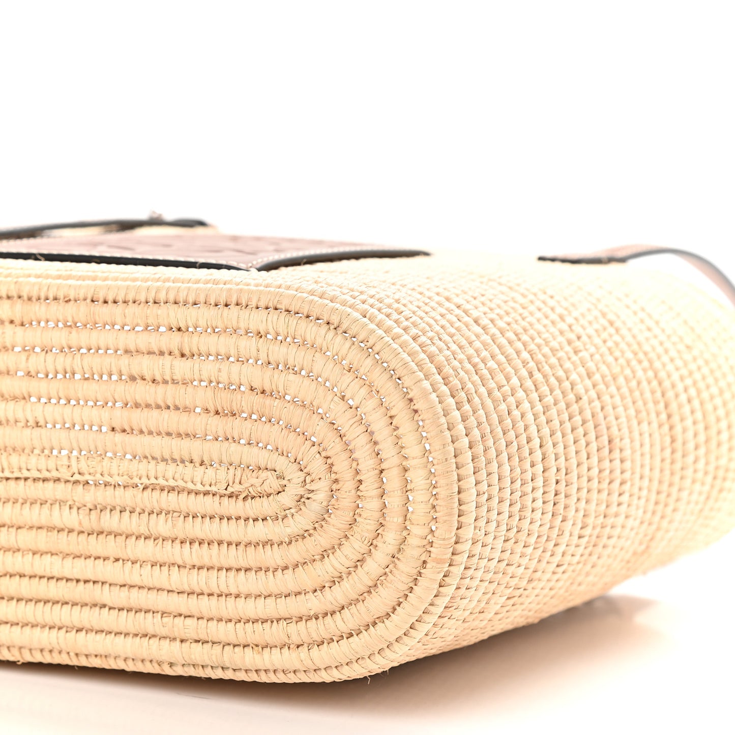 Raffia Small Square Basket Tote Bag Natural Tan