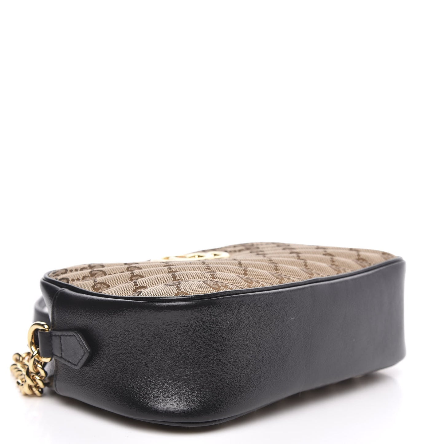 Monogram Matelasse Diagonal Small GG Marmont Chain Shoulder Bag Beige Black