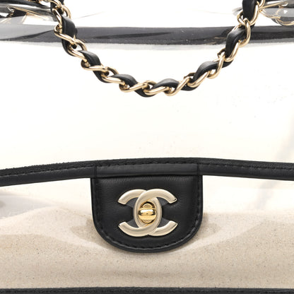 Chanel Lambskin PVC Sand By The Sea Flap With Pearl Strap Black 8 of 10