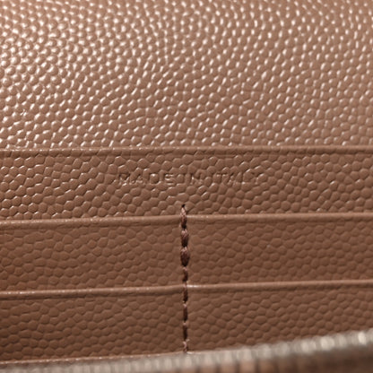 Saint Laurent Grain De Poudre Matelasse Chevron Monogram Chain Wallet Taupe 7 of 11