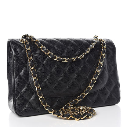 Chanel Caviar Quilted Jumbo Double Flap Black 3 of 13