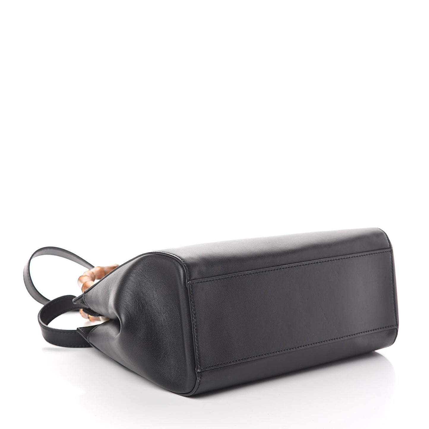 Nappa Bamboo Small Nymphaea Top Handle Bag Black