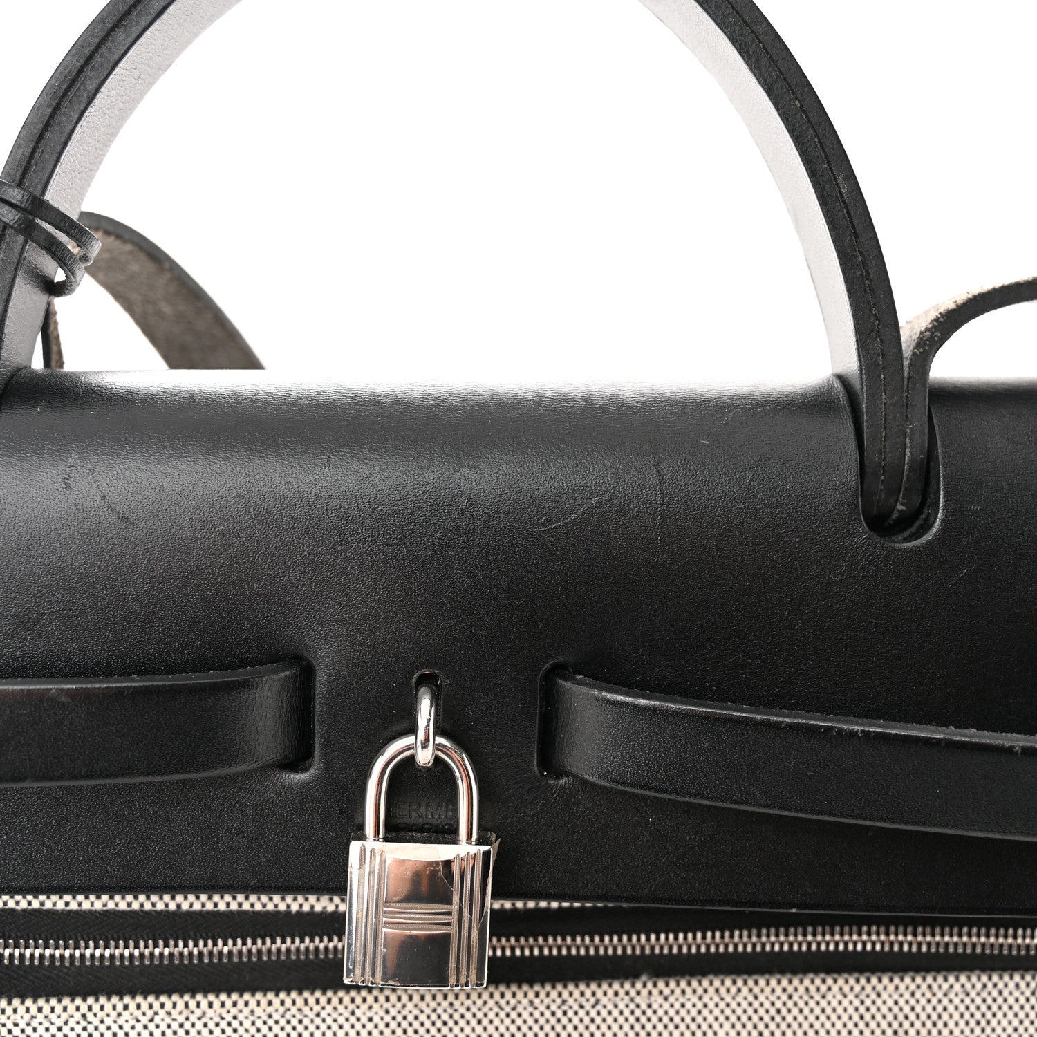 Hermes Toile H Berline Vache Hunter Herbag Zip PM 31 Black Ecru 15 of 15