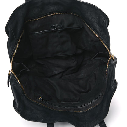 Alexander McQueen Pebbled Calfskin Large Skull Padlock Zip Around Tote Black 6 of 24