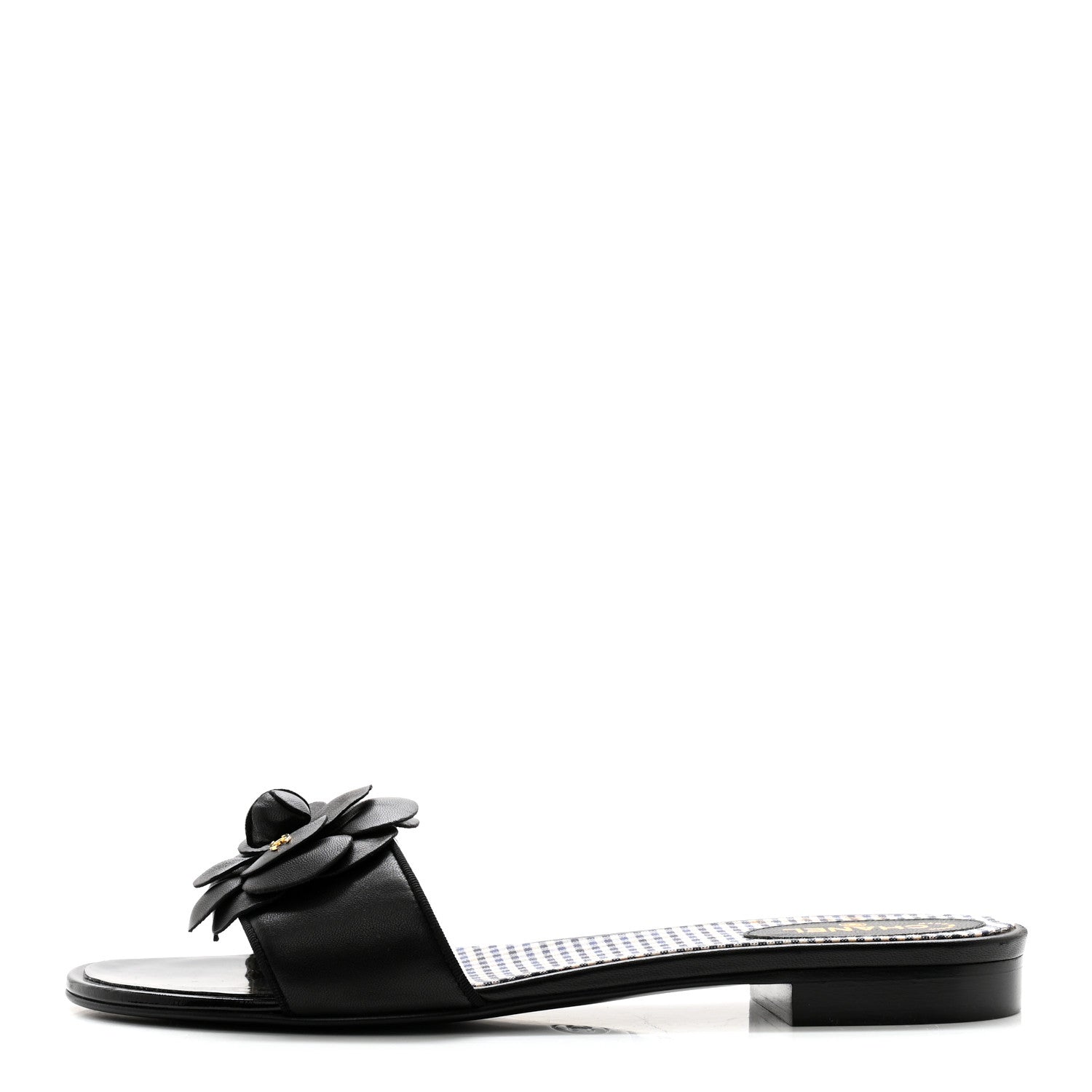 Chanel Patent Quilted Camellia Sandal 40 Black 1 of 10