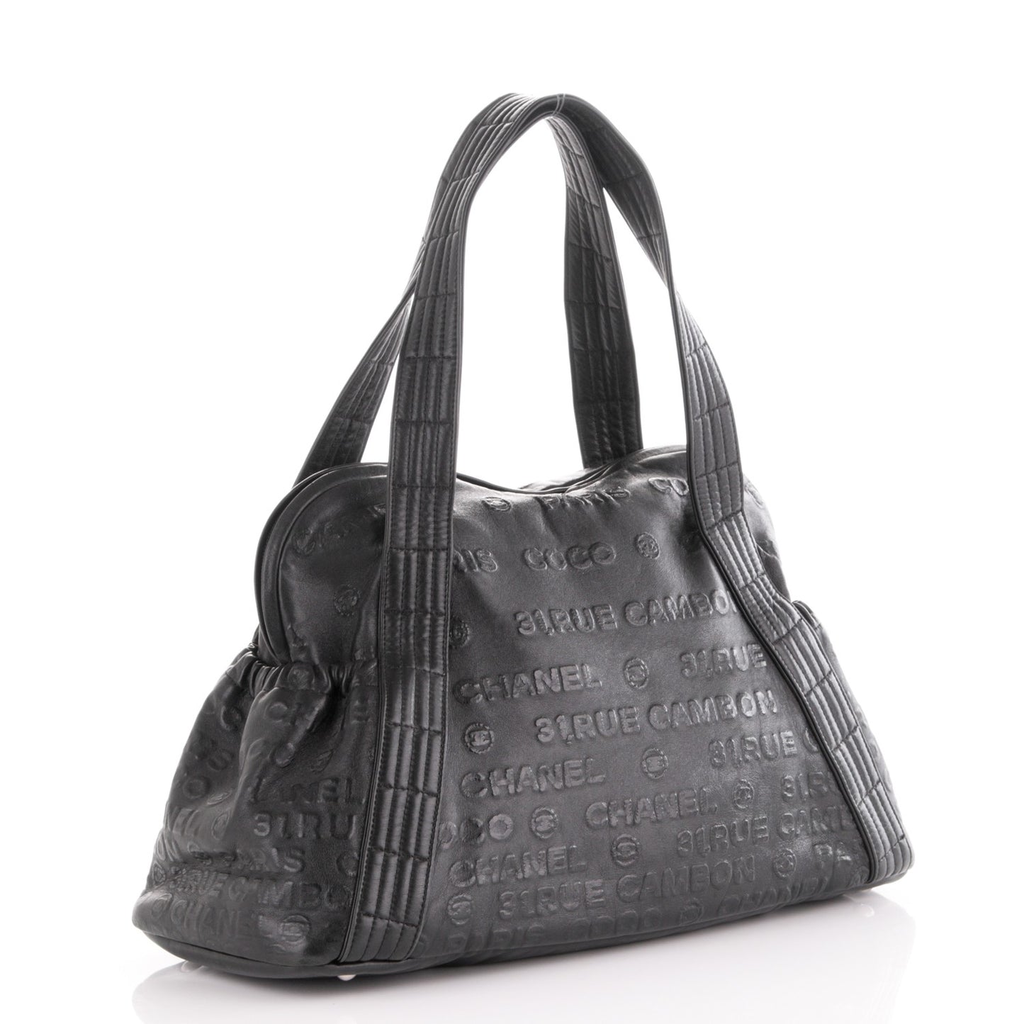 Calfskin Embossed Unlimited Large Tote Black