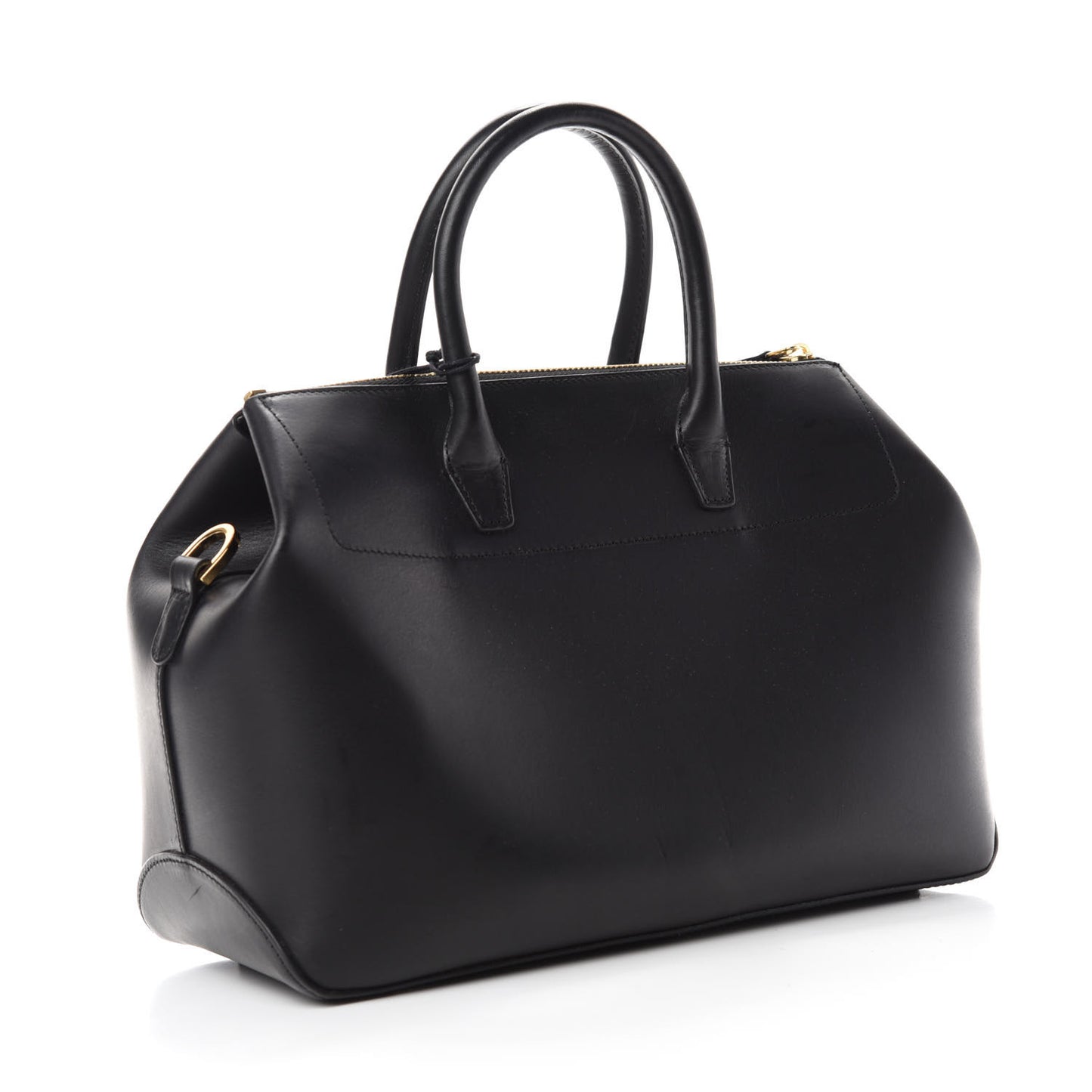 Calfskin Mini Travel Crossbody Bag Black Flamma
