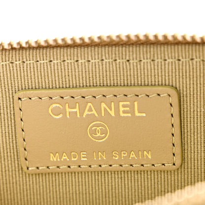 Chanel Lambskin Quilted Chanel 19 Zip Card Holder Wallet Light Green 6 of 8