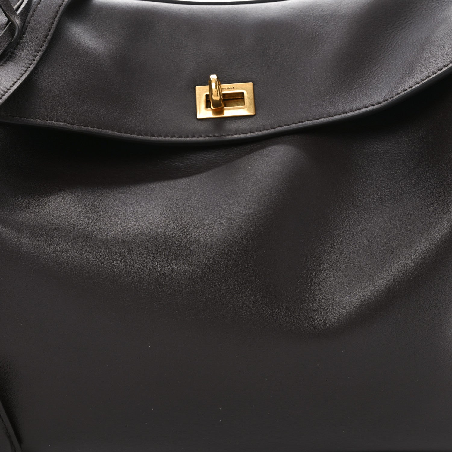 Balenciaga Natural Smooth Calfskin Medium Rodeo Top Handle Handbag Espresso 7 of 9