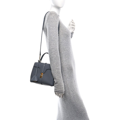 Celine Grained Calfskin Small 16 Top Handle Bag Medium Grey 3 of 14