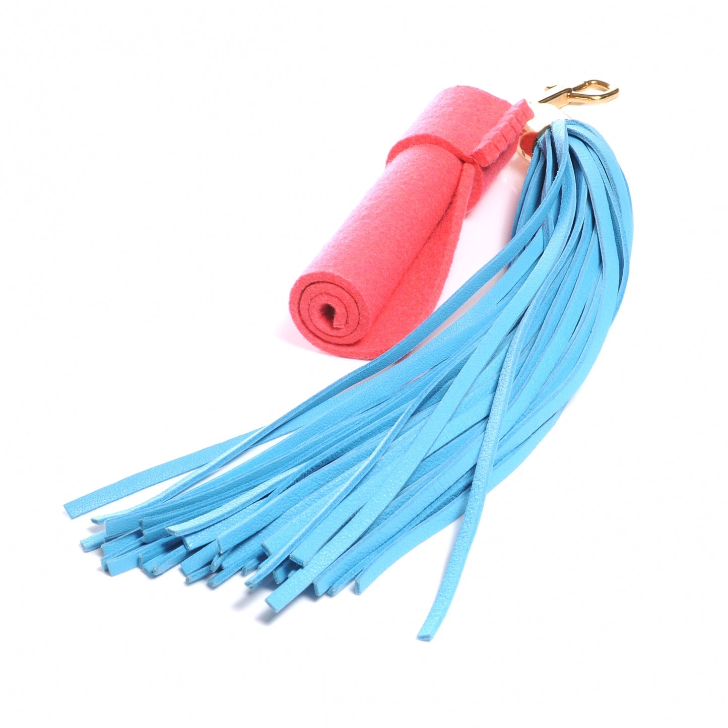 Rainbow Bag Charm Tassel Blue