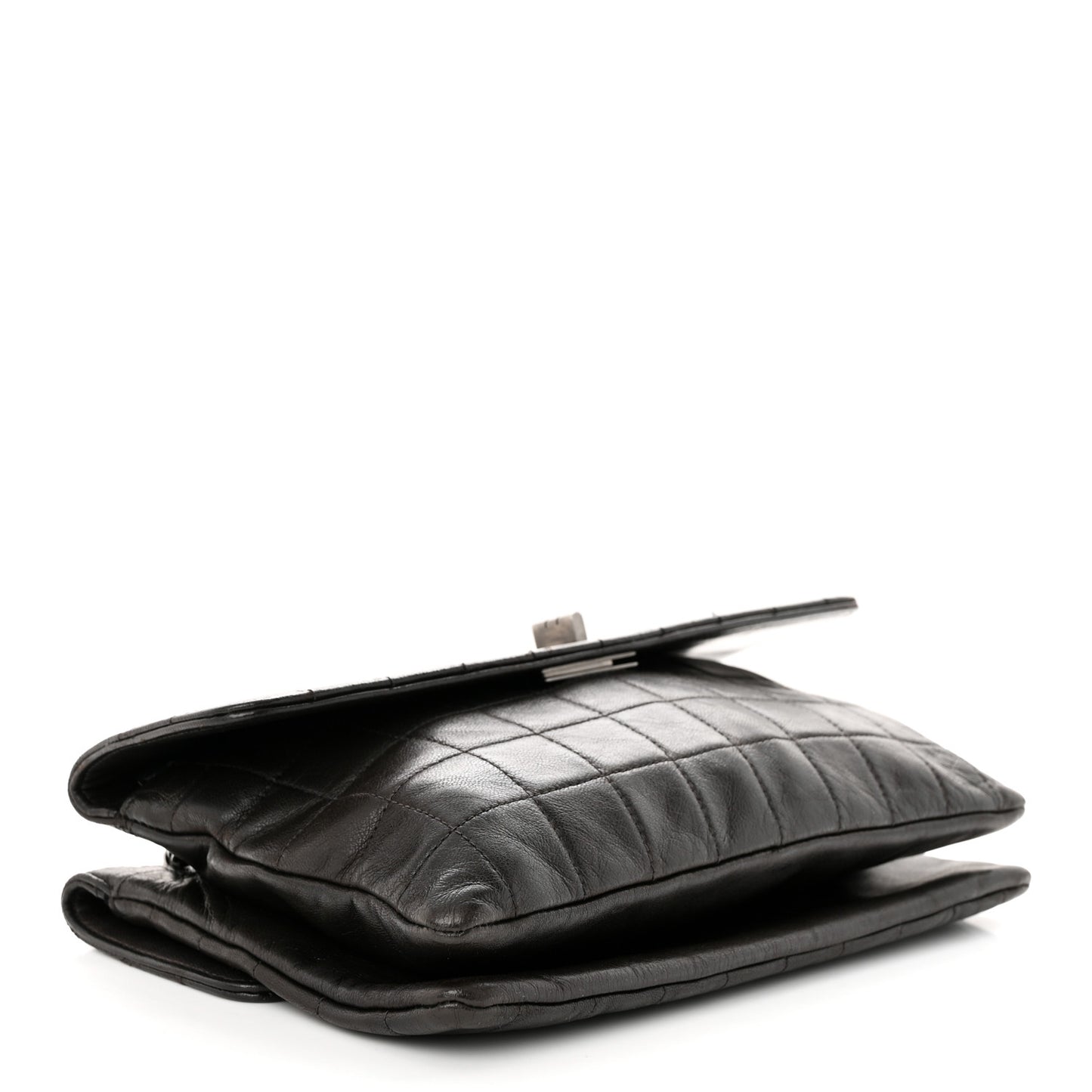 Lambskin Chocolate Bar Mademoiselle Flap Black