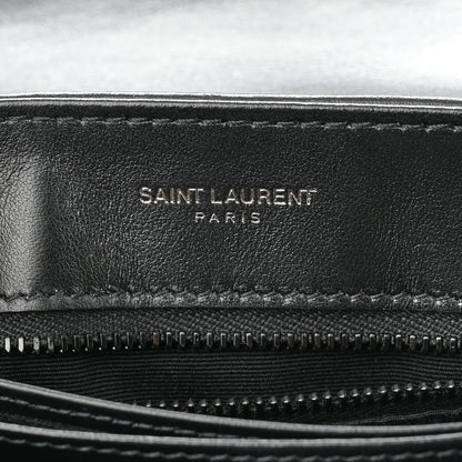 Saint Laurent Calfskin Y Quilted Monogram Monochrome Toy Loulou Crossbody Bag Black 6 of 12